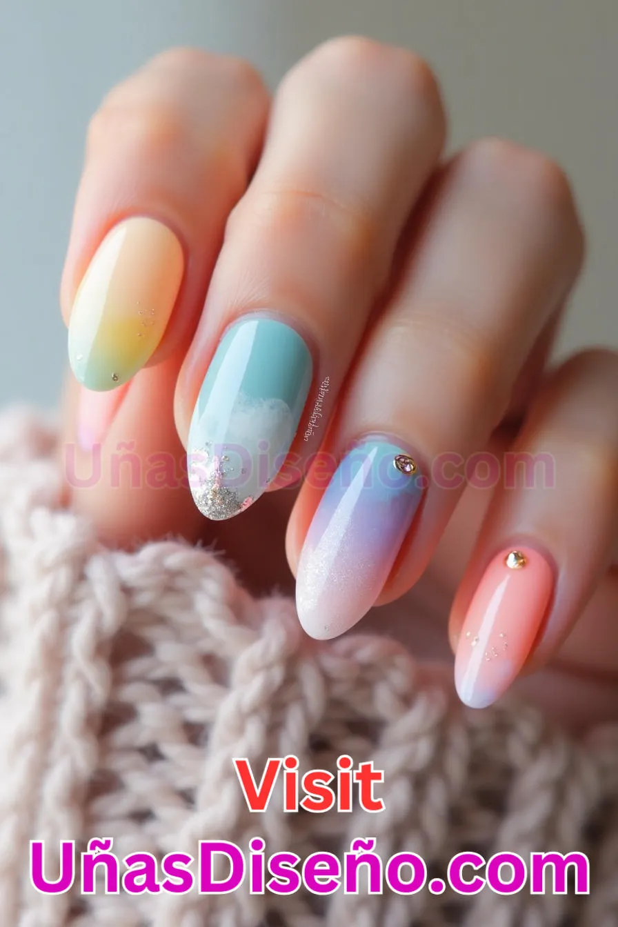 28. Dreamy Pastel Fusion - Tendencias 2025 30 Estilos de Uñas Almendra que Marcan la Diferencia (5).jpeg