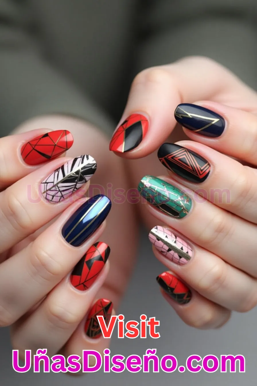 29. Geometric Flair Extravaganza - Tendencias 2025 30 Estilos de Uñas Almendra que Marcan la Diferencia (2).jpeg