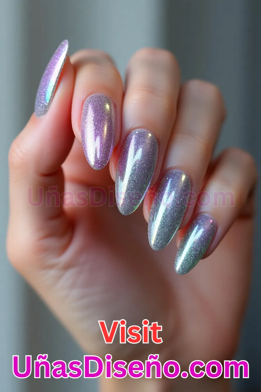 3. Brillo holográfico - Brilla como nunca 25 diseños de esmaltes de gel, gelish y gel para uñas que tienes que probar (2).jpeg