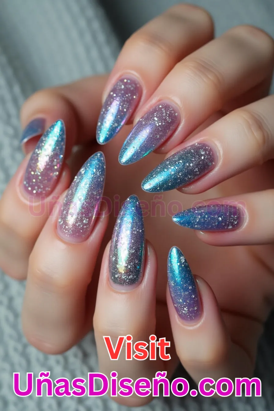 3. Brillo holográfico - Brilla como nunca 25 diseños de esmaltes de gel, gelish y gel para uñas que tienes que probar (3).jpeg