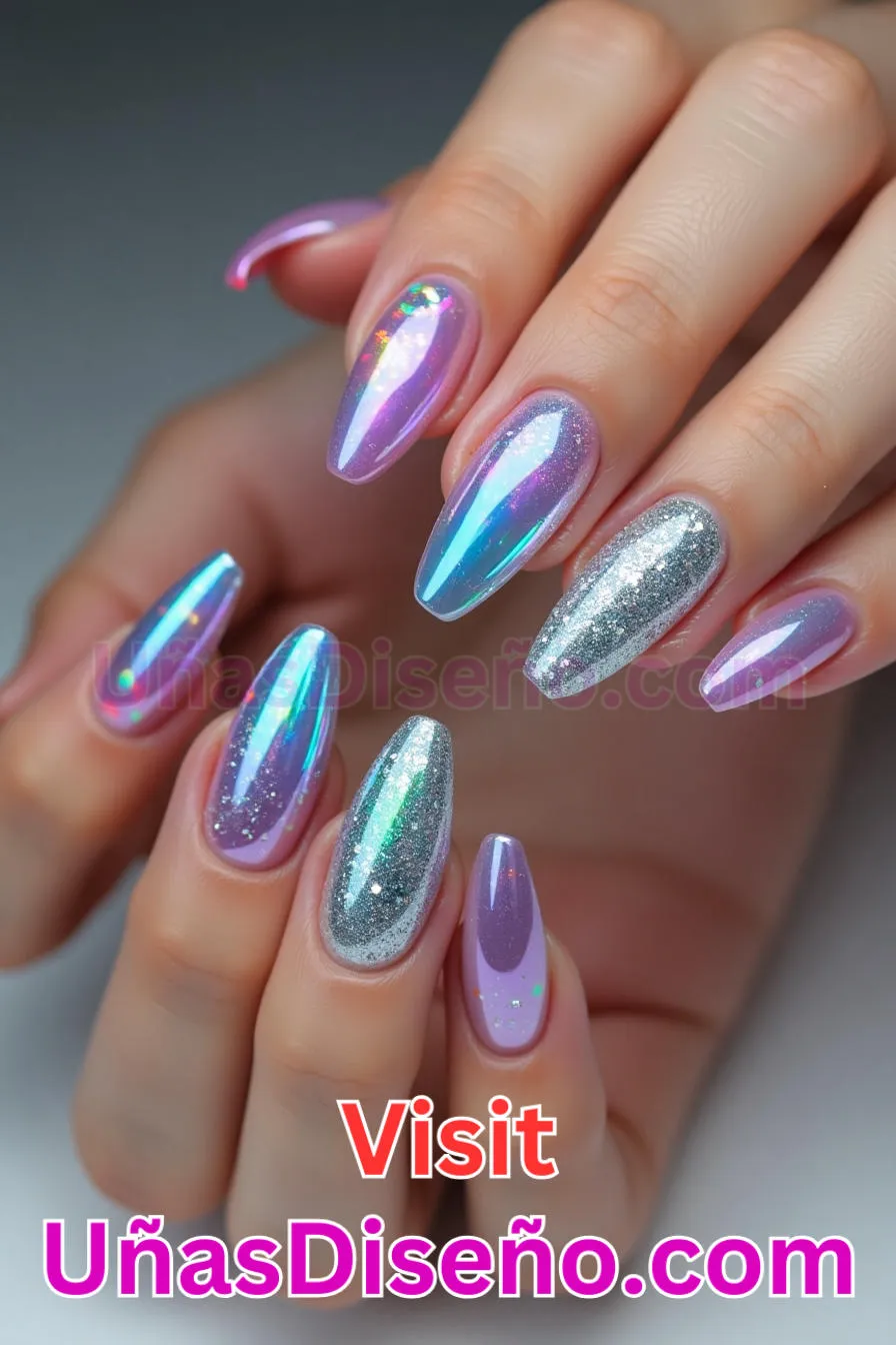 3. Brillo holográfico - Brilla como nunca 25 diseños de esmaltes de gel, gelish y gel para uñas que tienes que probar (4).jpeg