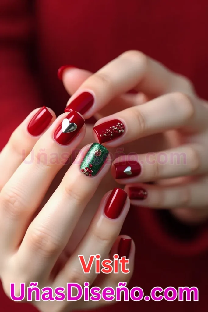 3. Corazones Festivos con Efecto Cromado Diseños de Uñas Navideñas (1).jpeg