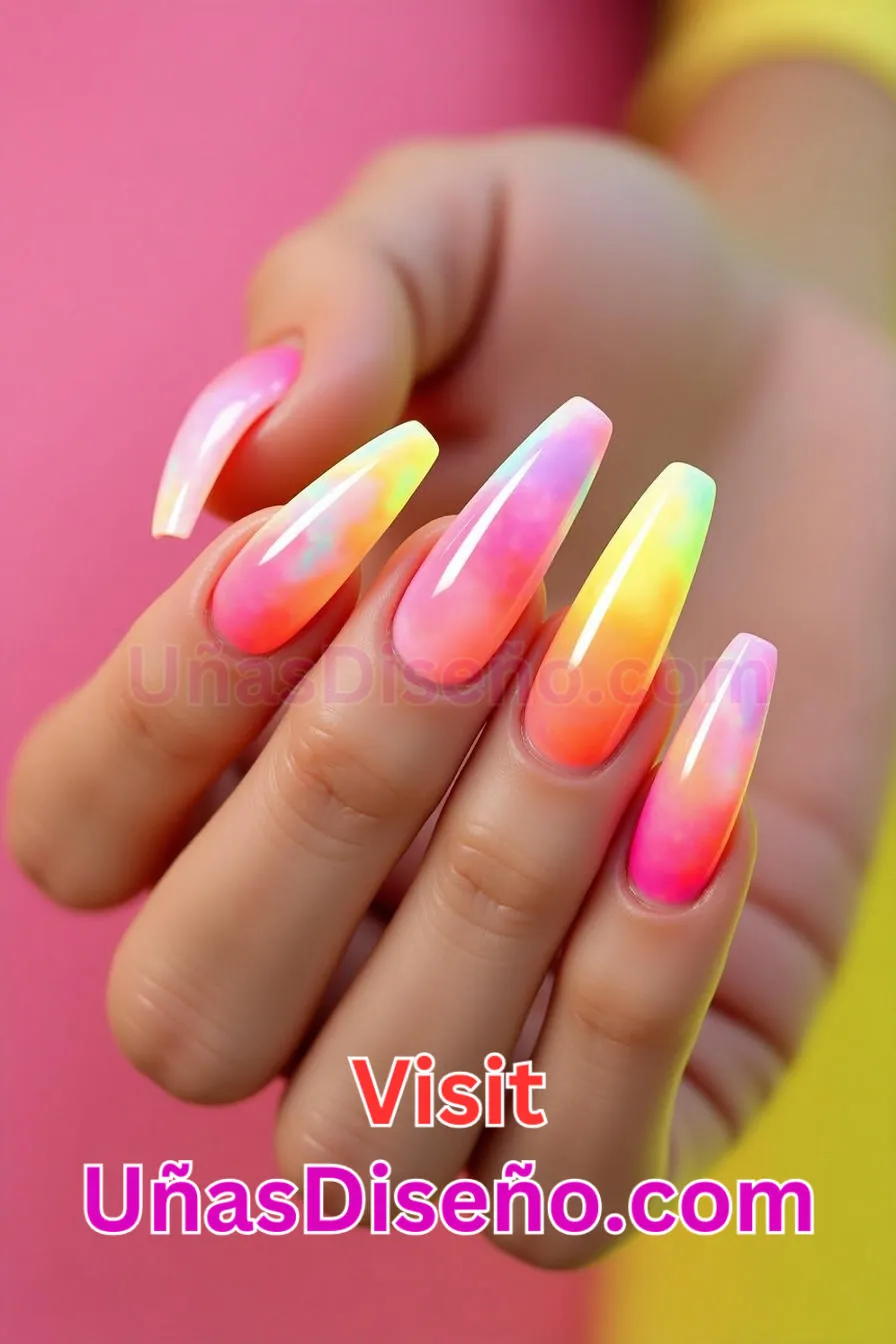3. Diseño de uñas de neón degradado de verano - 15 Diseños de uñas de neón de moda para un look atrevido y vibrante 5.jpeg