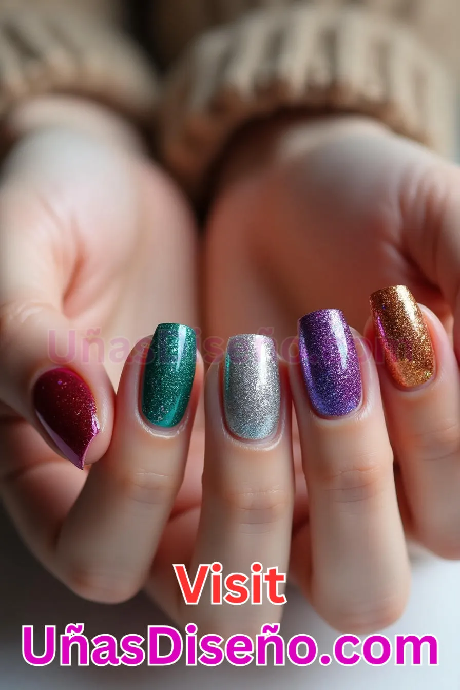 3. Purpurina sólida - Los 20 mejores diseños de uñas con purpurina para lucir un look deslumbrante (15).jpeg