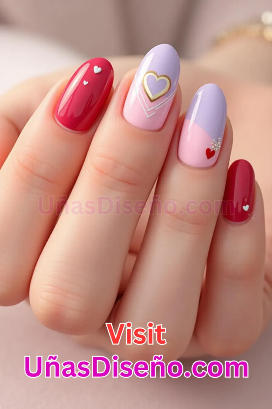 3. Uñas con acento de corazón - 12 modernos diseños de uñas transparentes con motivos y detalles únicos 2.jpeg