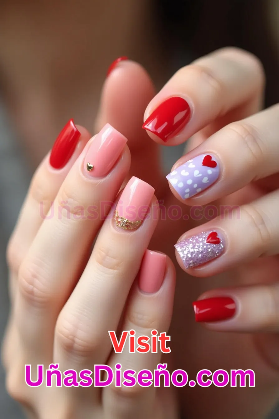 3. Uñas con acento de corazón - 12 modernos diseños de uñas transparentes con motivos y detalles únicos 8.jpeg
