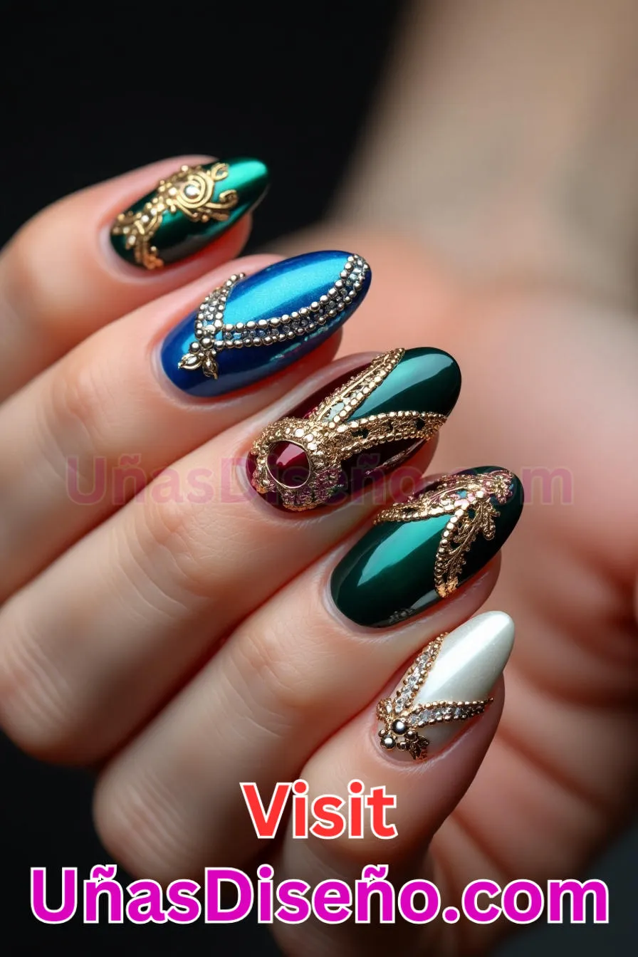 30. Embellecedor Luxe Statement - Tendencias 2025 30 Estilos de Uñas Almendra que Marcan la Diferencia (6).jpeg