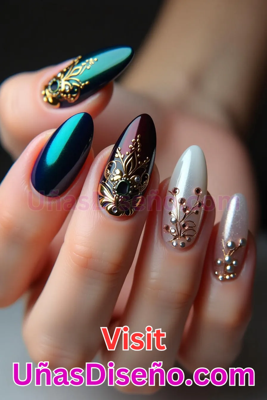 30. Embellecedor Luxe Statement - Tendencias 2025 30 Estilos de Uñas Almendra que Marcan la Diferencia (9).jpeg