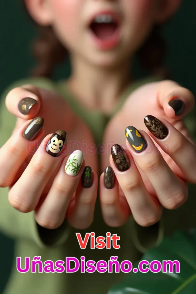 33. Mono Diseños de uñas - 51 Diseños de uñas con estampado animal para combinar a la perfección con tus vestidos (1).jpeg