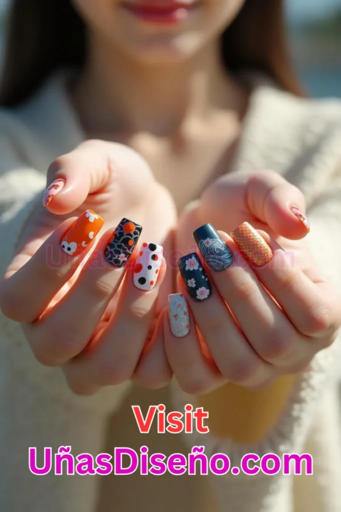 37. Carpa koi Diseños de uñas - 51 Diseños de uñas con estampado animal para combinar a la perfección con tus vestidos (3).jpeg