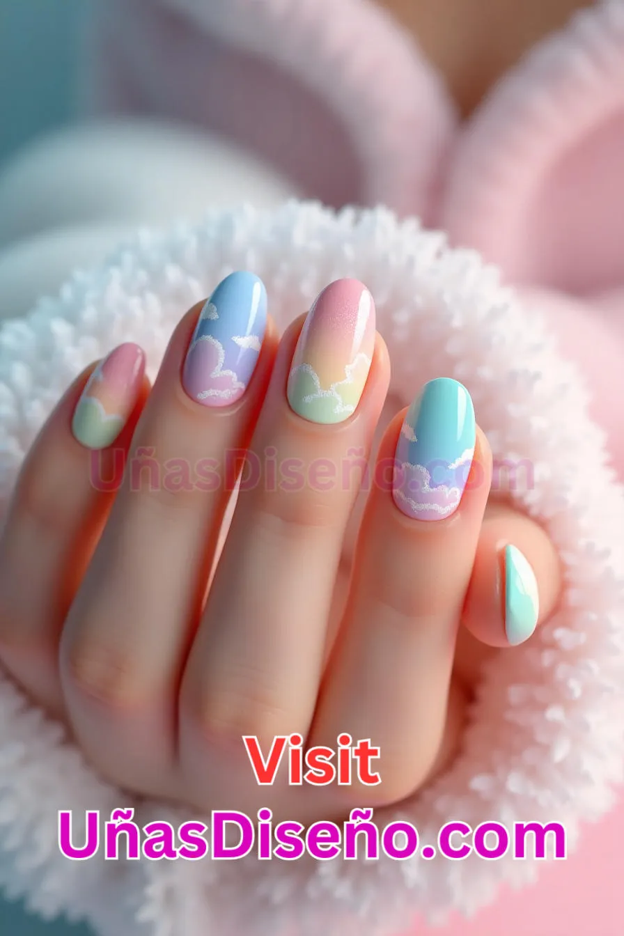 4 Nubes de colores Nail Art Los 25 Mejores Diseños de Uñas Para Principiantes 4.jpeg
