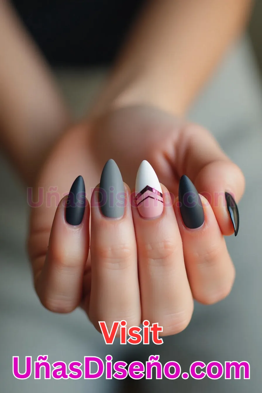 4. Almendra francesa mate - 20 Uñas de Almendra Elegance Diseños exclusivos para un look sofisticado (11).jpeg