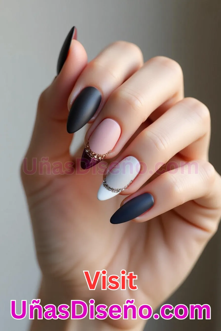 4. Almendra francesa mate - 20 Uñas de Almendra Elegance Diseños exclusivos para un look sofisticado (2).jpeg