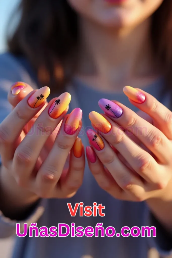 4. Atardecer degradado - 25 diseños de uñas semipermanentes únicos para un estilo duradero y sofisticado (3).jpeg