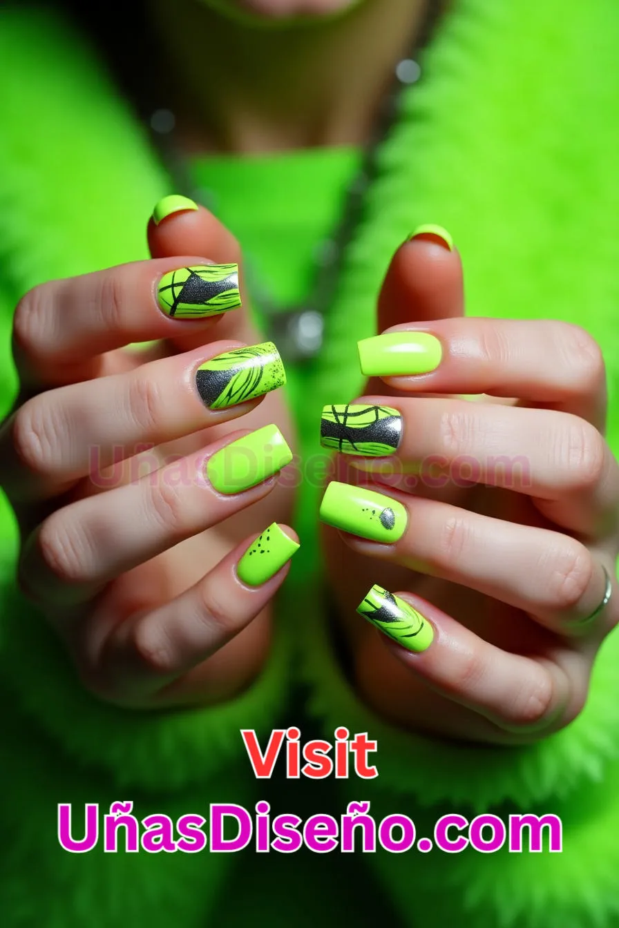 4. Diseño de uñas verde neón - 15 Diseños de uñas de neón de moda para un look atrevido y vibrante 2.jpeg