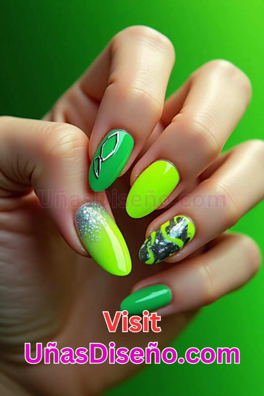 4. Diseño de uñas verde neón - 15 Diseños de uñas de neón de moda para un look atrevido y vibrante 3.jpeg