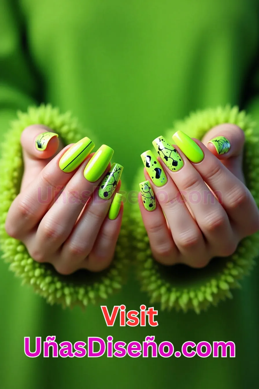 4. Diseño de uñas verde neón - 15 Diseños de uñas de neón de moda para un look atrevido y vibrante 4.jpeg