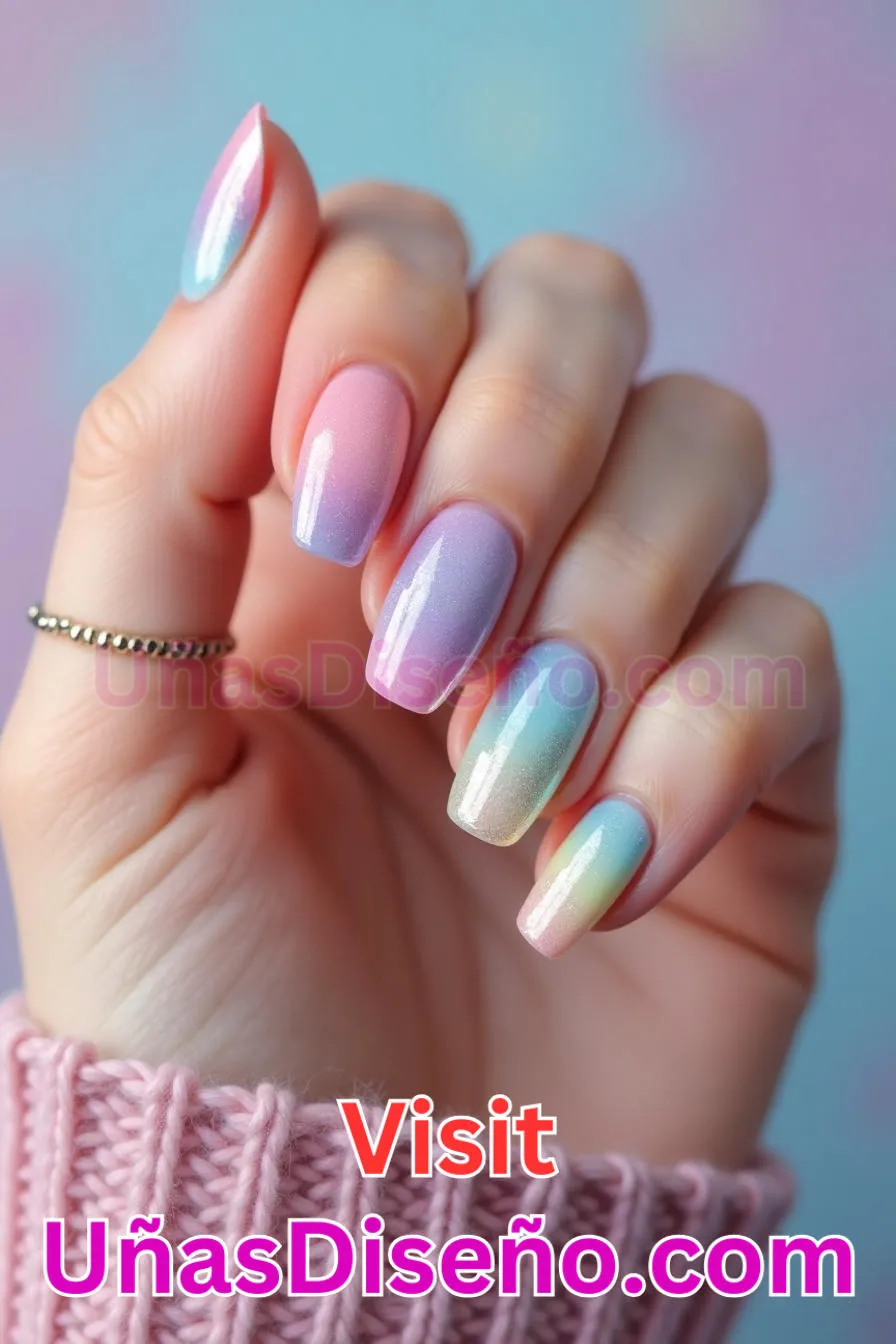 4. Unicornio Ombre - Los 20 mejores diseños de uñas con purpurina para lucir un look deslumbrante (6).jpeg