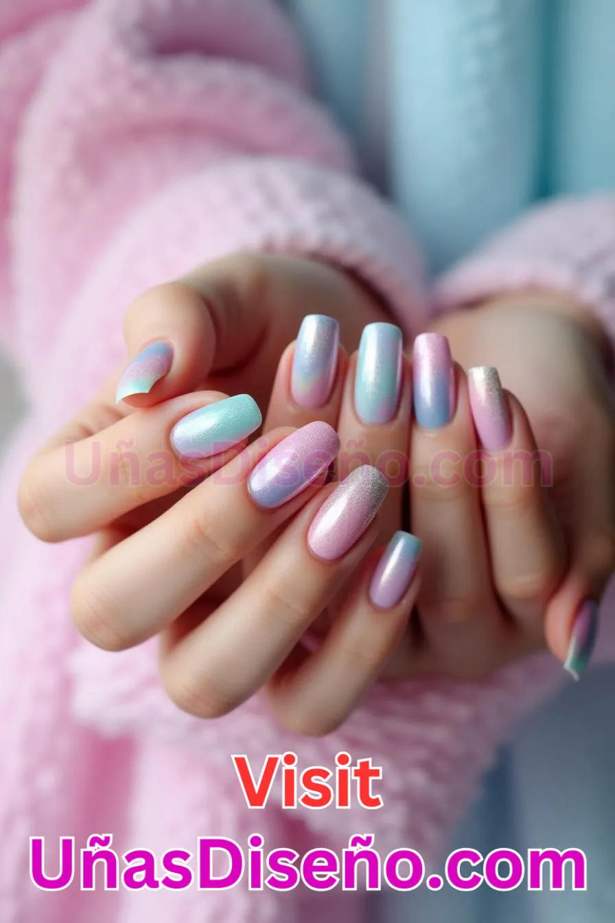 4. Unicornio Ombre - Los 20 mejores diseños de uñas con purpurina para lucir un look deslumbrante (7).jpeg