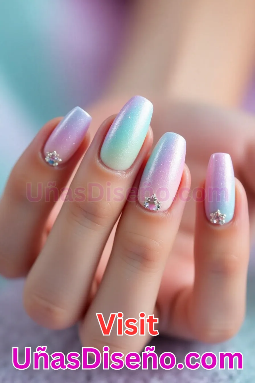 4. Unicornio Ombre - Los 20 mejores diseños de uñas con purpurina para lucir un look deslumbrante (8).jpeg