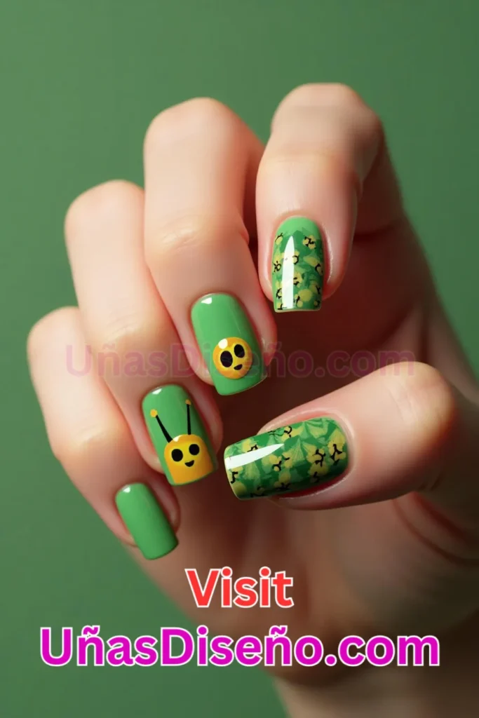 47. Oruga Diseños de uñas - 51 Diseños de uñas con estampado animal para combinar a la perfección con tus vestidos (2).jpeg