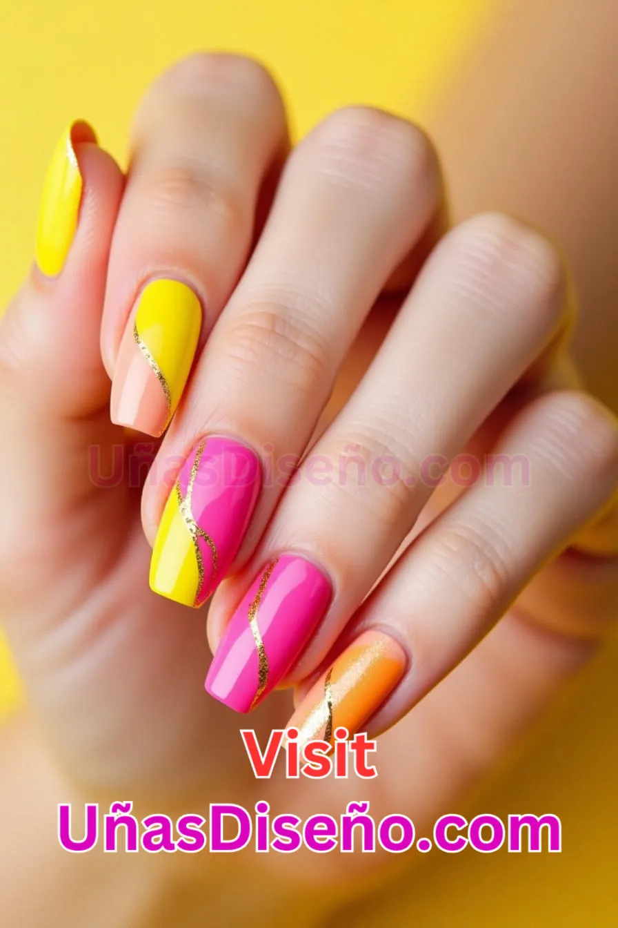 5 Diagon-Alley Nail Art rosa y Amarillo Los 25 Mejores Diseños de Uñas Para Principiantes 4.jpeg
