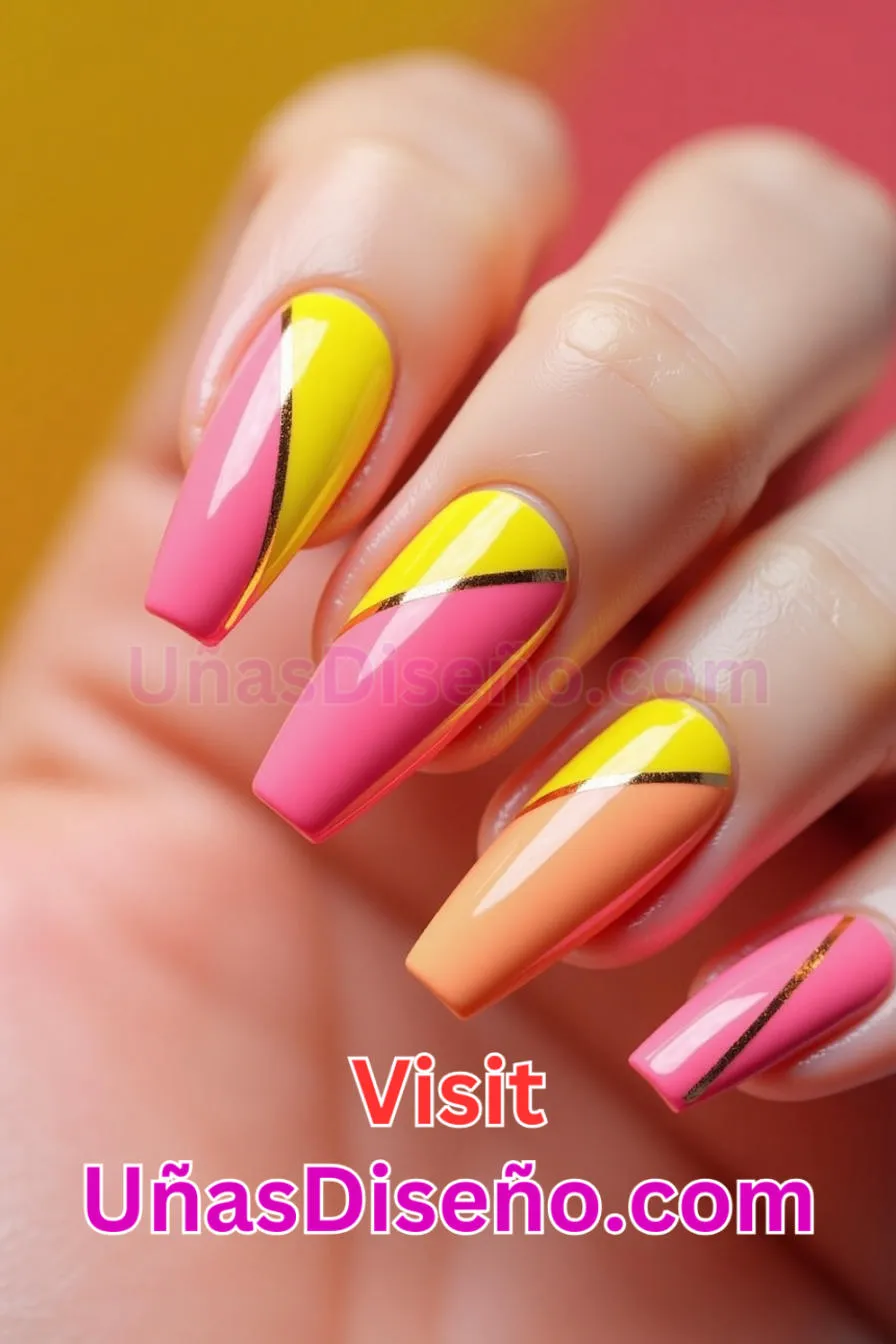 5 Diagon-Alley Nail Art rosa y Amarillo Los 25 Mejores Diseños de Uñas Para Principiantes 5.jpeg