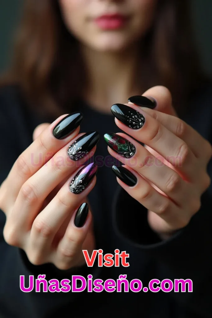 5. Elegancia en negro brillante - 25 diseños de uñas semipermanentes únicos para un estilo duradero y sofisticado (4).jpeg