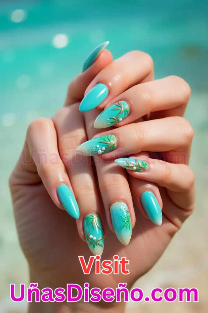 5. Escape Tropical Turquesa - 25 fascinantes ideas de esmaltes de uñas de gel para un look de salón perfecto (5).jpeg