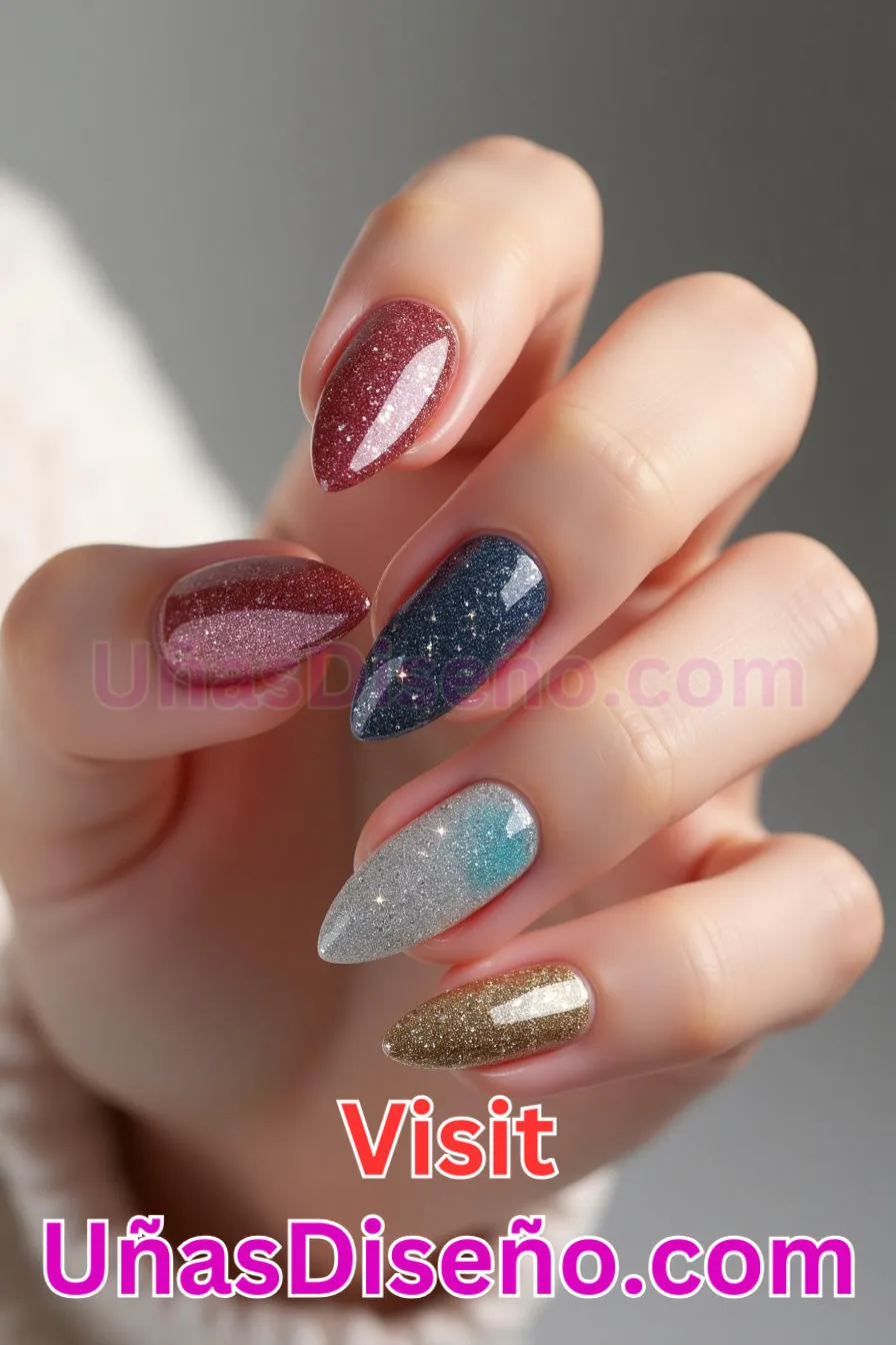 5. Glamour con purpurina - Brilla como nunca 25 diseños de esmaltes de gel, gelish y gel para uñas que tienes que probar (1).jpeg