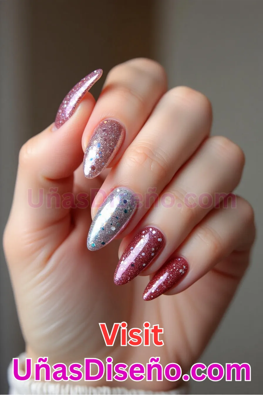 5. Glamour con purpurina - Brilla como nunca 25 diseños de esmaltes de gel, gelish y gel para uñas que tienes que probar (2).jpeg
