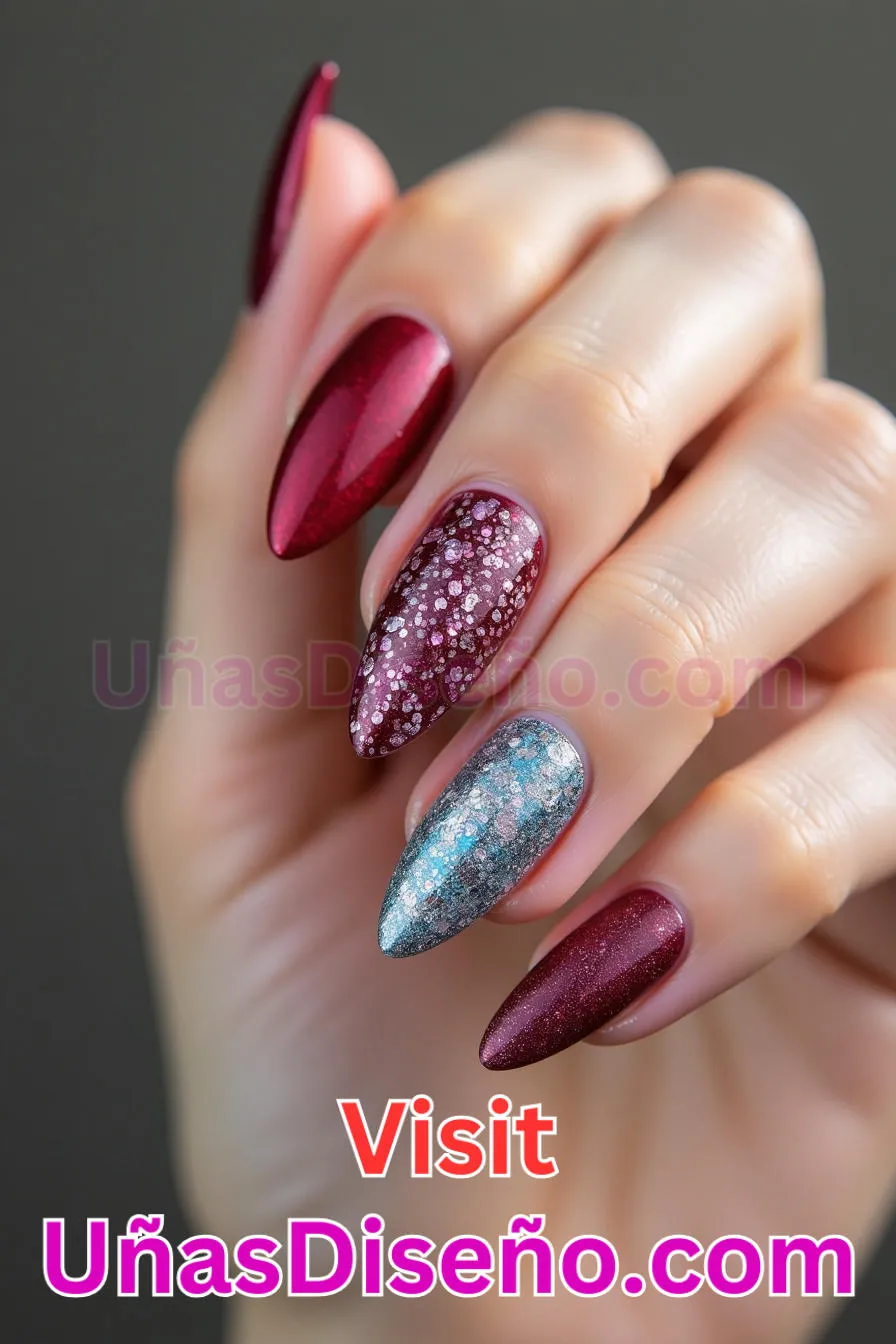 5. Glamour con purpurina - Brilla como nunca 25 diseños de esmaltes de gel, gelish y gel para uñas que tienes que probar (4).jpeg