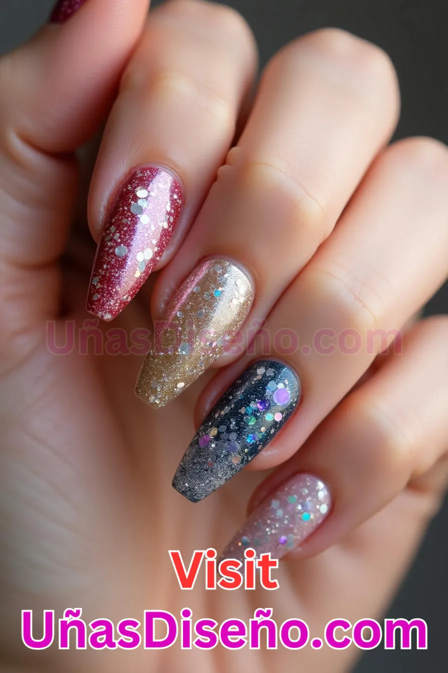 5. Glamour con purpurina - Brilla como nunca 25 diseños de esmaltes de gel, gelish y gel para uñas que tienes que probar (7).jpeg