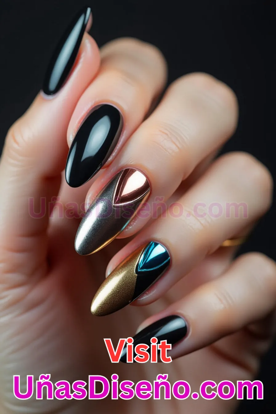 5. Modern Twist metalizado - Tendencias 2025 30 Estilos de Uñas Almendra que Marcan la Diferencia (1).jpeg