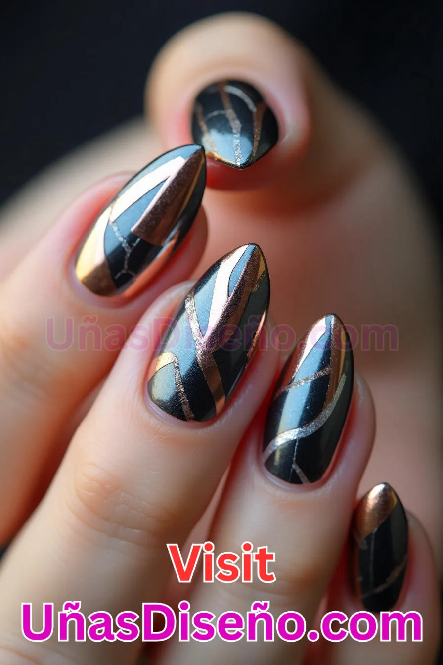 5. Modern Twist metalizado - Tendencias 2025 30 Estilos de Uñas Almendra que Marcan la Diferencia (6).jpeg