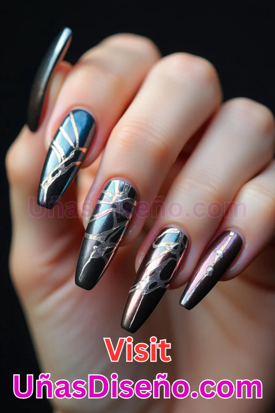 5. Modern Twist metalizado - Tendencias 2025 30 Estilos de Uñas Almendra que Marcan la Diferencia (9).jpeg