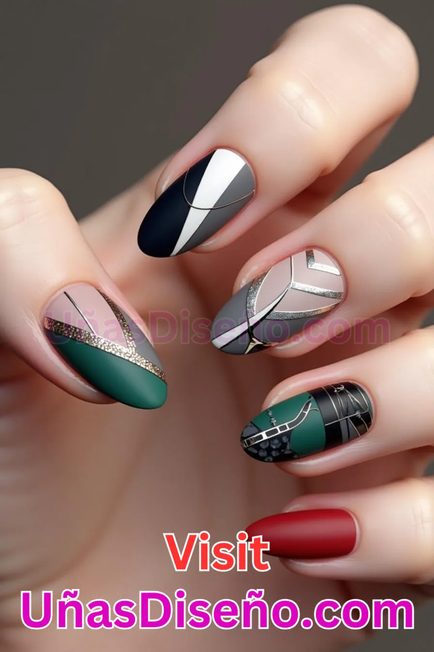 5. Patrones geométricos abstractos - Cómo Elegir el Diseño Perfecto para Uñas Almendra 21 Ideas Exclusivas para Brillar (4).jpeg