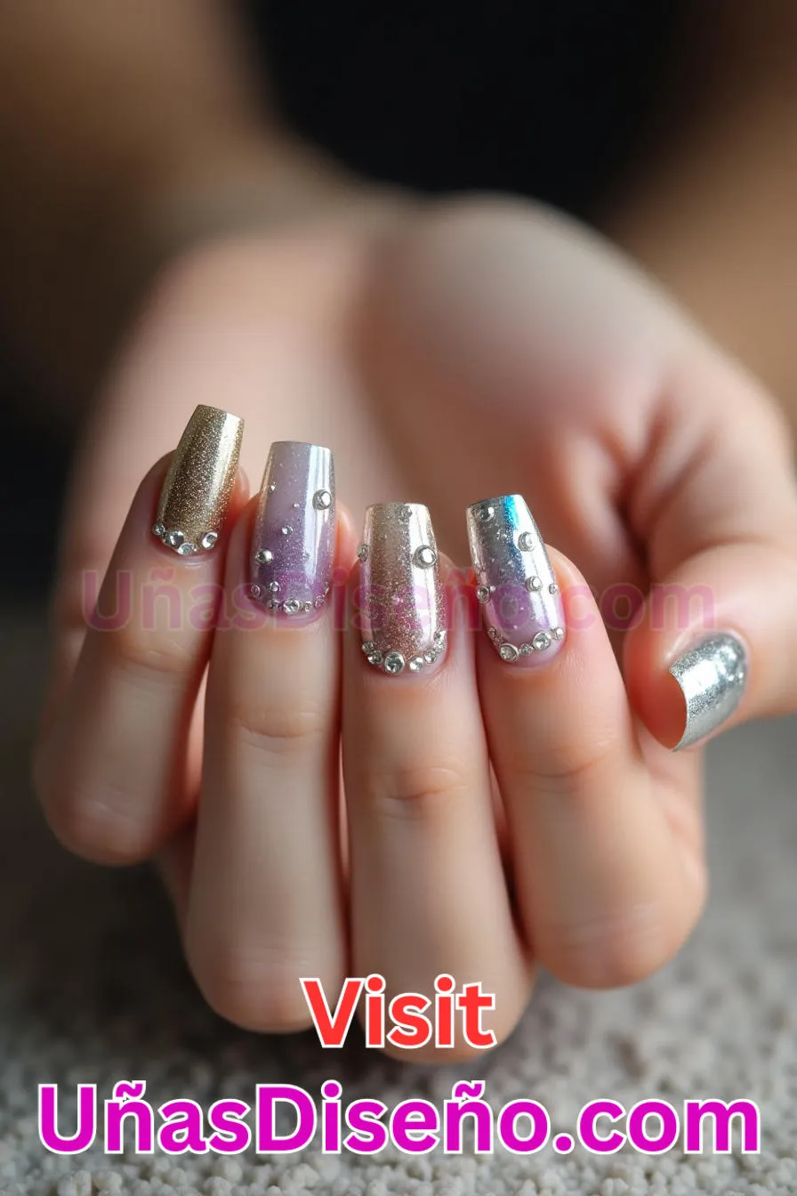 5. Purpurina francesa - Los 20 mejores diseños de uñas con purpurina para lucir un look deslumbrante (10).jpeg