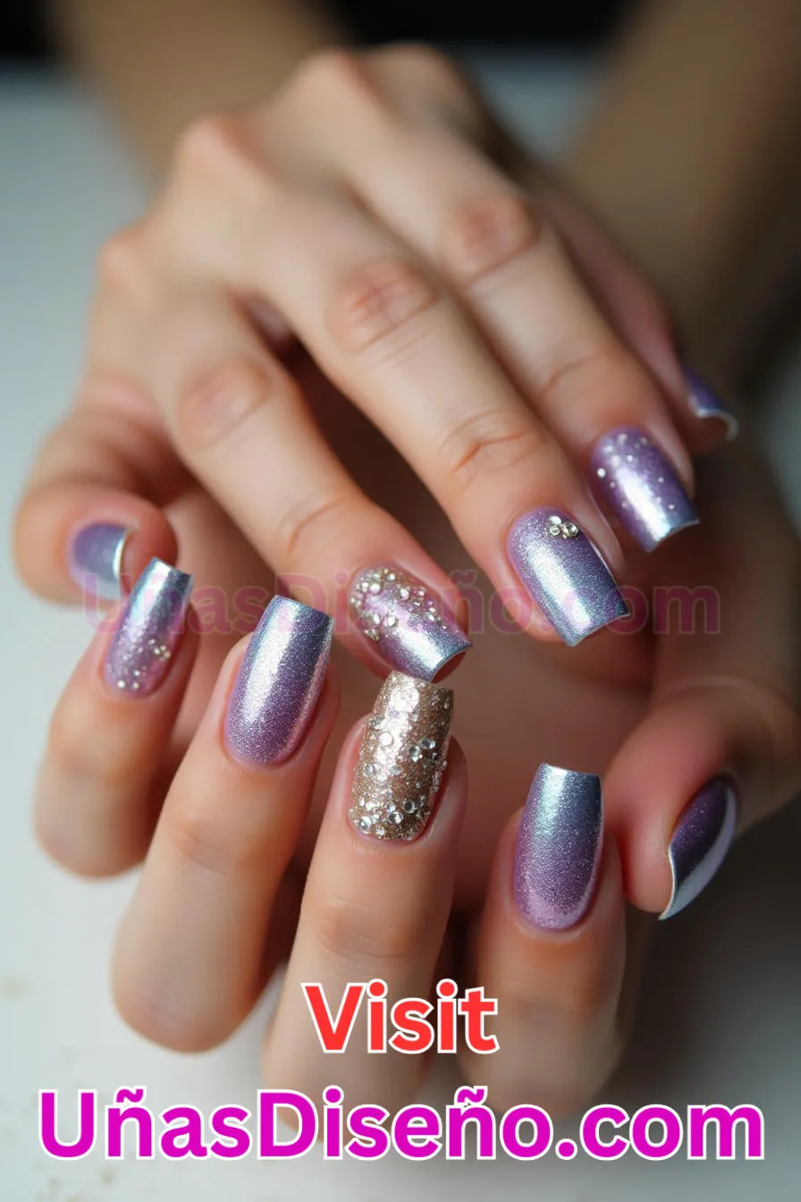 5. Purpurina francesa - Los 20 mejores diseños de uñas con purpurina para lucir un look deslumbrante (11).jpeg