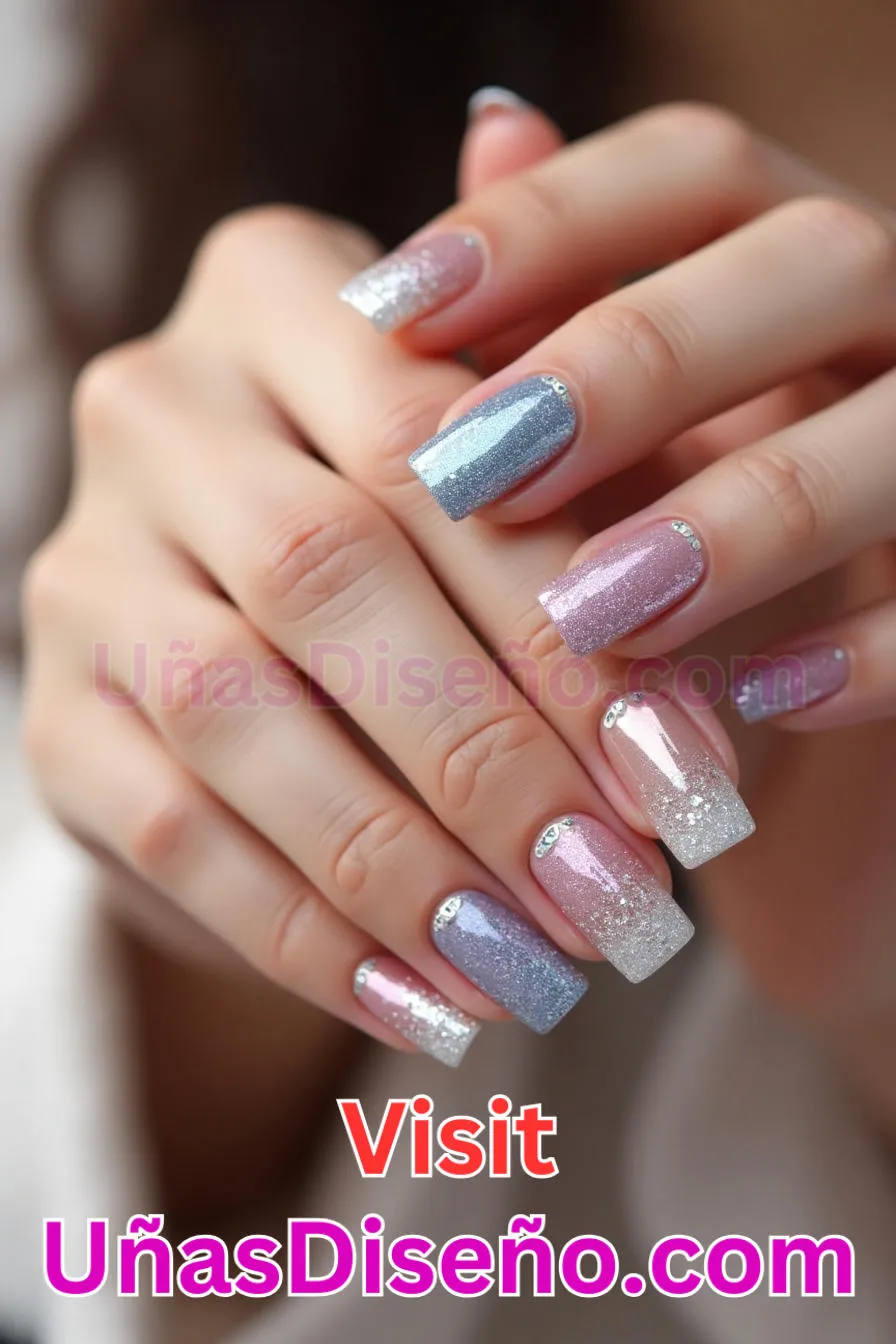 5. Purpurina francesa - Los 20 mejores diseños de uñas con purpurina para lucir un look deslumbrante (4).jpeg