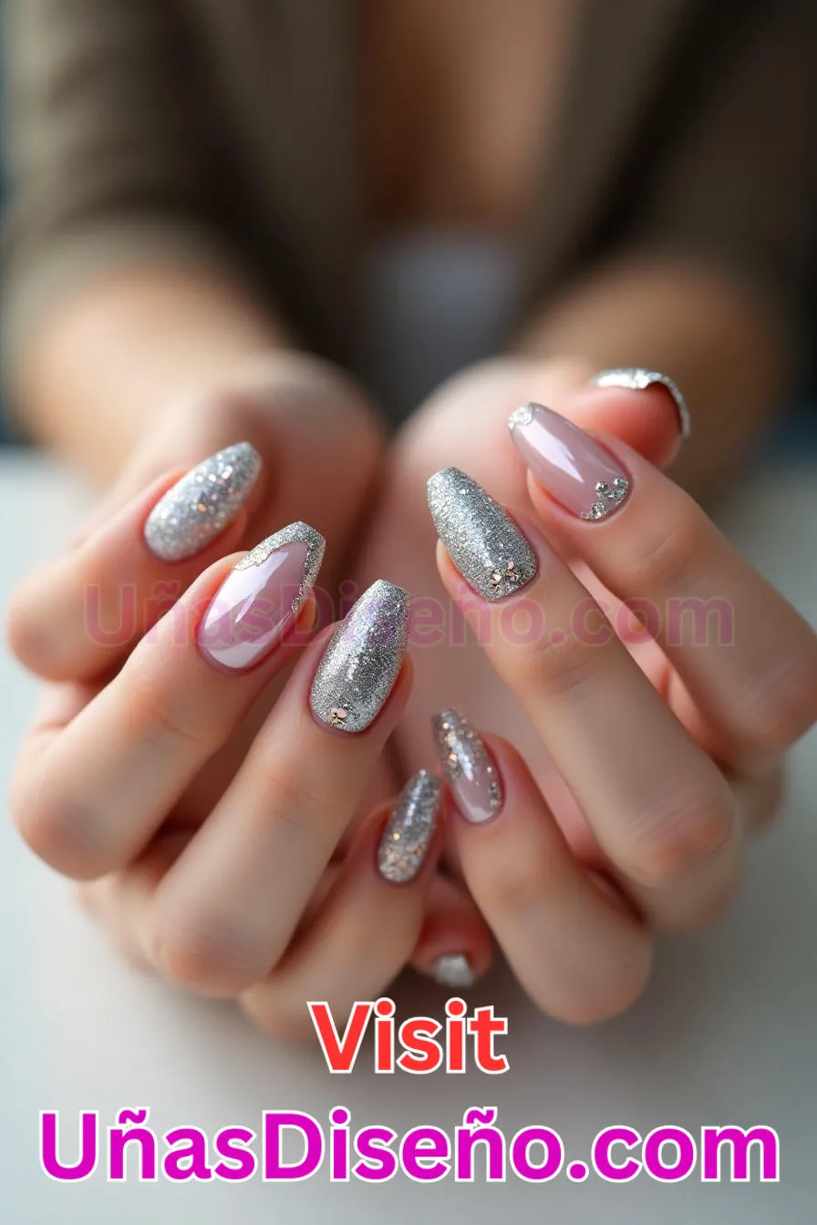 5. Purpurina francesa - Los 20 mejores diseños de uñas con purpurina para lucir un look deslumbrante (8).jpeg