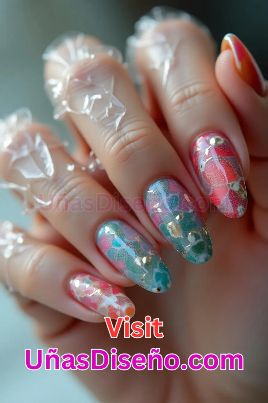 6 Diseño de uñas con envoltorio de plástico Los 25 Mejores Diseños de Uñas Para Principiantes 3.jpeg