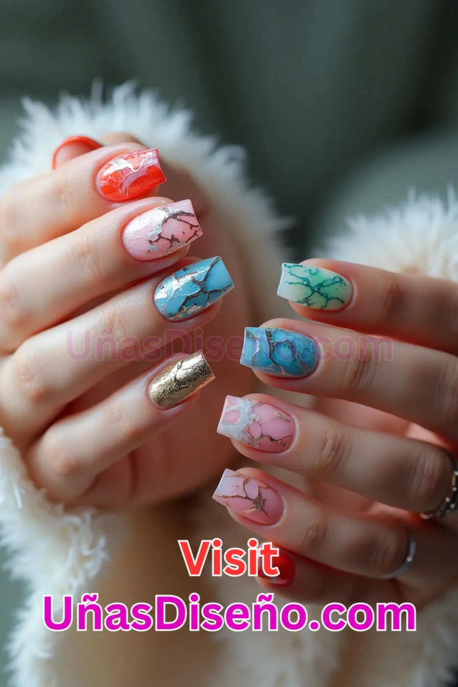 6 Diseño de uñas con envoltorio de plástico Los 25 Mejores Diseños de Uñas Para Principiantes 4.jpeg