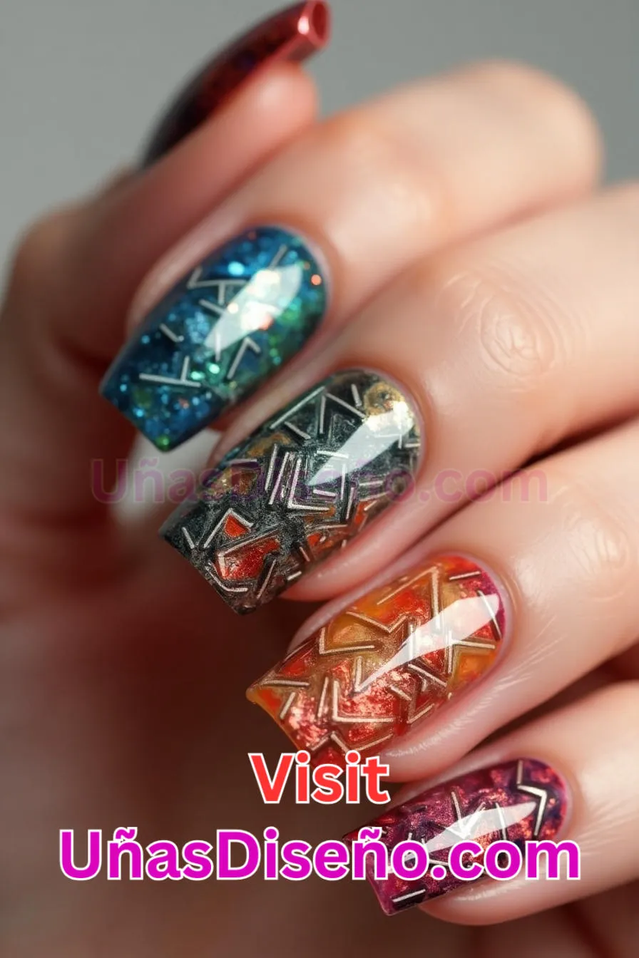 6 Diseño de uñas con envoltorio de plástico Los 25 Mejores Diseños de Uñas Para Principiantes 8.jpeg