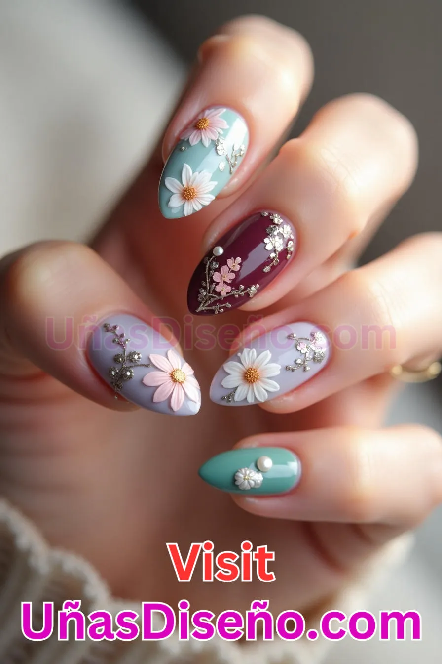 6. Adornos florales - Cómo Elegir el Diseño Perfecto para Uñas Almendra 21 Ideas Exclusivas para Brillar (6).jpeg