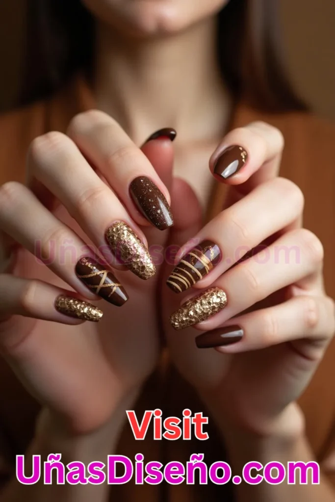 6. Degradado de Chocolate a Caramelo - 15 Diseños de Uñas de Chocolate Oscuro que Complementarán tu Look a la Perfección (2).jpeg