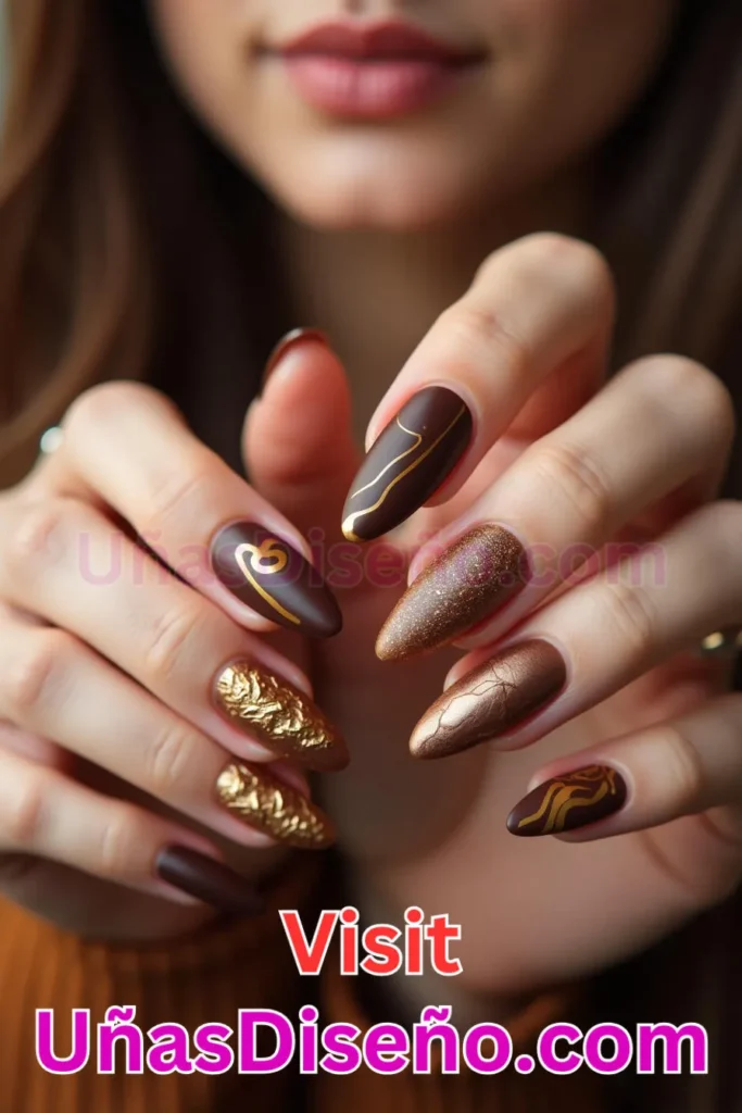 6. Degradado de Chocolate a Caramelo - 15 Diseños de Uñas de Chocolate Oscuro que Complementarán tu Look a la Perfección (4).jpeg