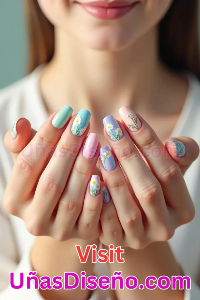 6. Diseños de uñas con estampado floral y pequeñas flores silvestres blancas (1).jpeg