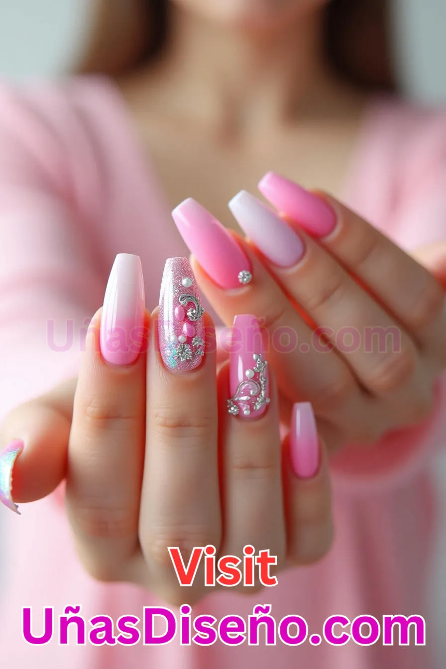 6. Fantasía Rosa - Los 20 mejores diseños de uñas con purpurina para lucir un look deslumbrante (2).jpeg