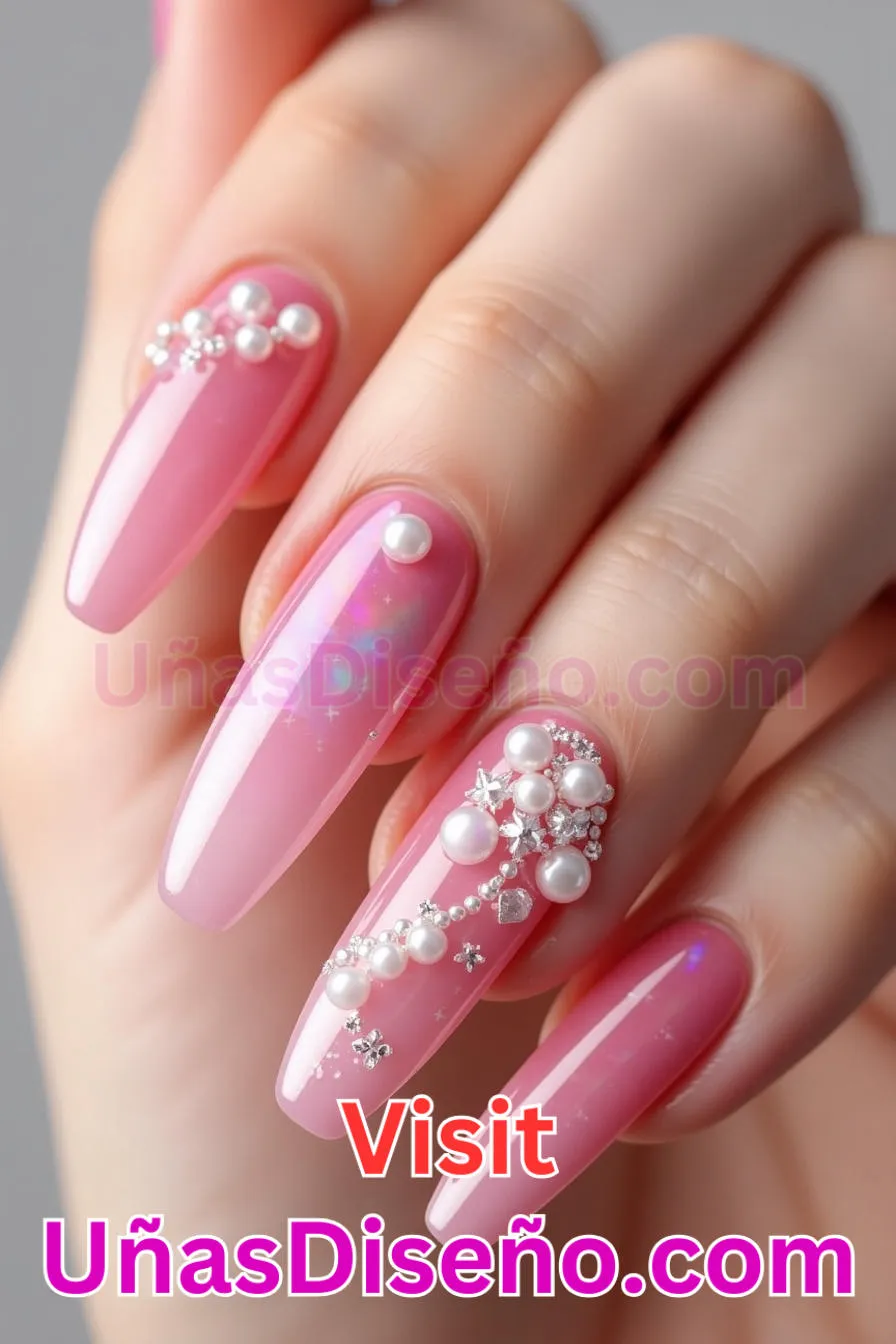 6. Fantasía Rosa - Los 20 mejores diseños de uñas con purpurina para lucir un look deslumbrante (4).jpeg